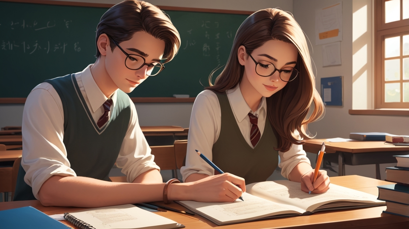 A home tutor and a student sitting in the class preparing for their Edexcel IGCSE Exam